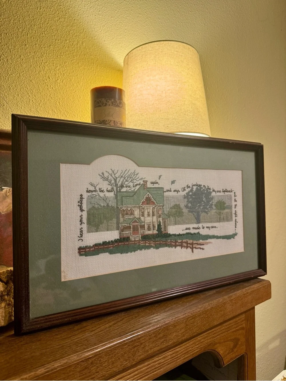 Framed Cross-Stitch Victorian House